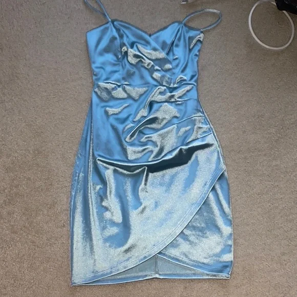 Windsor Dresses | Windsor Light Blue Shiny Satin Semi Formal/Hoco Dress | Color: Blue | Size: Xs | Arabellaalejo's Closet